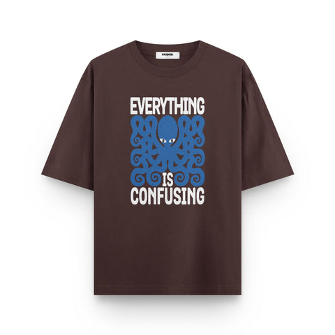 Everything Is Confusing Octopus Oversized Tee by Kaihama - Kaihama