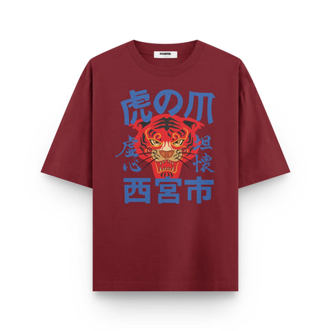 Japanese Tiger Oversized Graphic T-Shirt - Kaihama