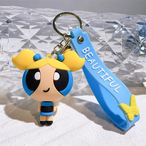 Powerpuff Girls "Beautiful" Keychain – Bubbles & Buttercup