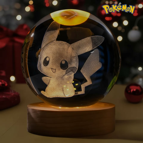 Anime Crystal Light Globe – Goku | Pikachu | Tanjiro (3D Engraved LED Lamp)