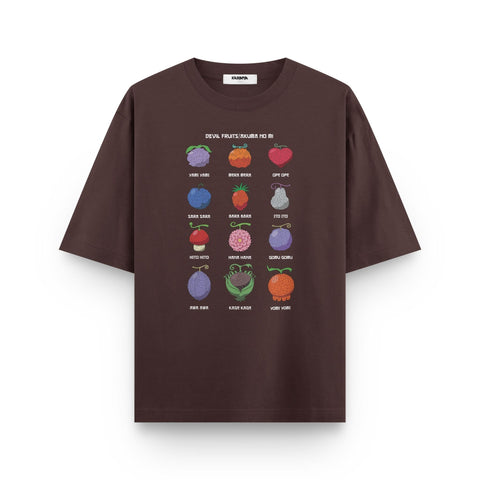 Devil Fruits from One Piece Oversized Anime Tee