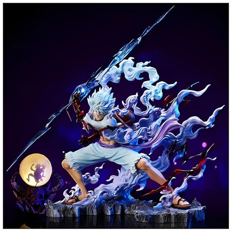 One Piece Luffy Gear 5 Sun God Nika Deluxe Action Figure with LED Moon Base (28cm)