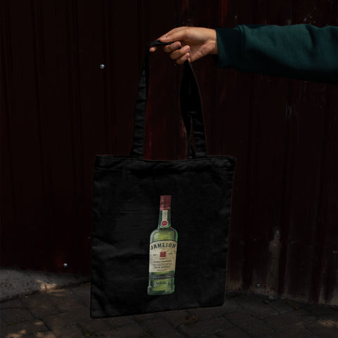 Jameson Bottle Print Tote Bag – 350 GSM | 14x16 inch