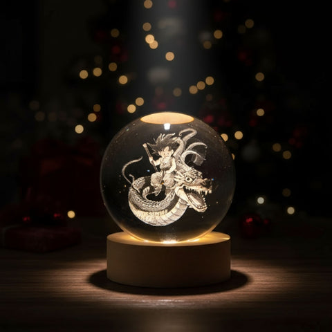 Anime Crystal Light Globe – Goku | Pikachu | Tanjiro (3D Engraved LED Lamp)