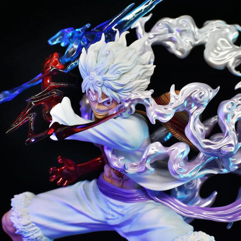 One Piece Luffy Gear 5 Sun God Nika Deluxe Action Figure with LED Moon Base (28cm)