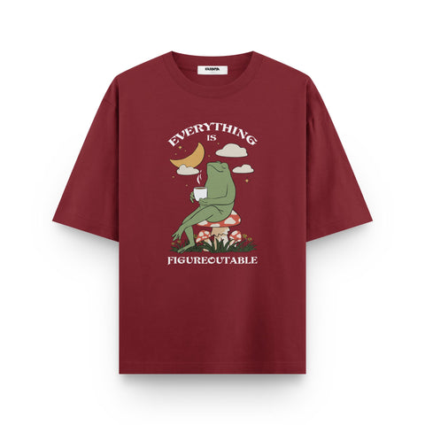 “Everything is Figureoutable” Frog Oversized T-Shirt - Kaihama