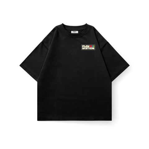 Kaihama PlayStation oversized T-shirt featuring a relaxed fit with a bold PlayStation logo printed on the front.