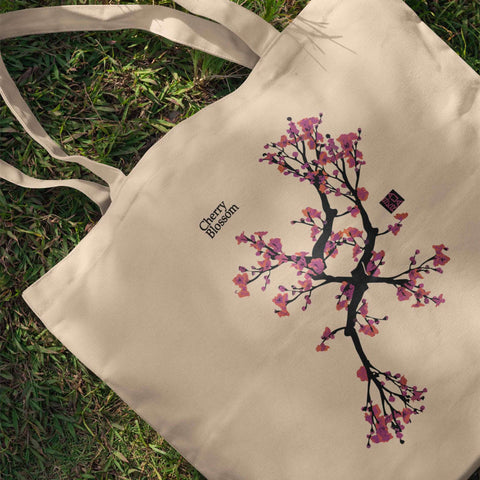 Cherry Blossom Canvas Tote Bag