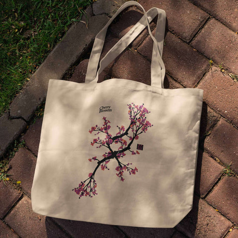 Cherry Blossom Canvas Tote Bag