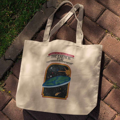 Flat Earth Satire Tote Bag