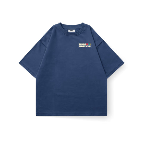 Kaihama PlayStation oversized T-shirt featuring a large PlayStation logo graphic on the front, casual and comfortable fit.