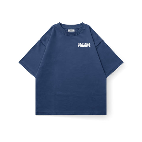 Kaihama Theory Oversized Tee in neutral color, relaxed fit with graphic design, casual streetwear style.
