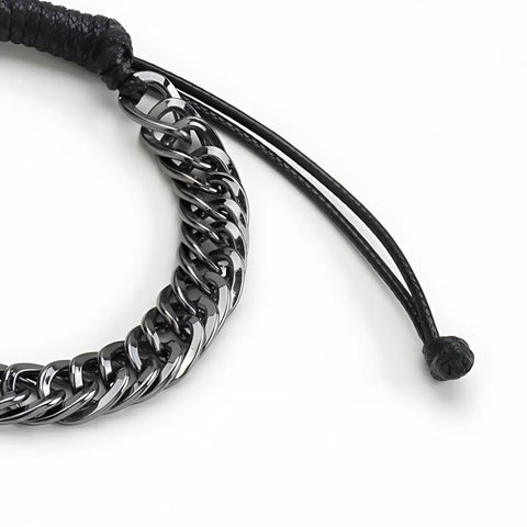 Midnight Steel Adjustable Chain Bracelet