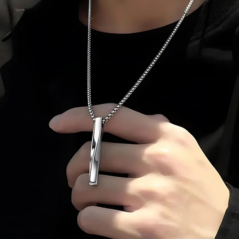 Alpha Stainless Steel Pendant Necklace for Men