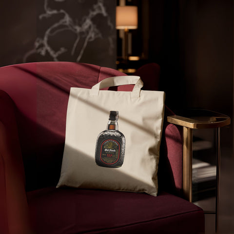 Old Monk Bottle Print Tote Bag – 350 GSM | 14x16 inch