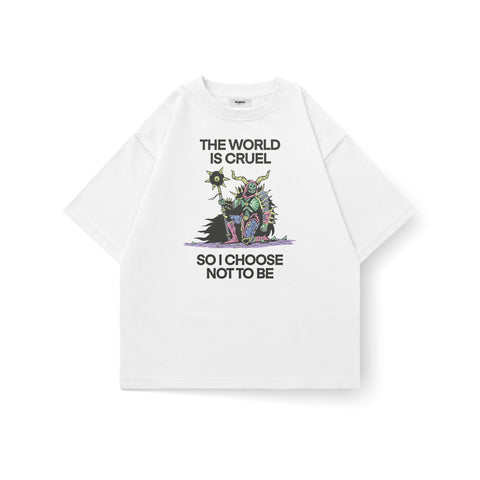 Kaihama I Choose Not To Be Oversized T-Shirt in black, featuring a relaxed fit and simple crew neck design.