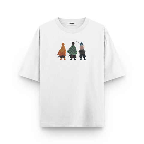 Demon Slayer Trio T-Shirt – Tanjiro, Zenitsu & Inosuke Minimalist Design | Anime Streetwear