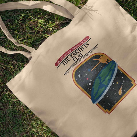 Flat Earth Satire Tote Bag - Kaihama