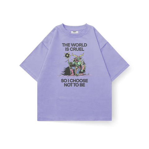 Kaihama I Choose Not To Be Oversized T-Shirt displayed on a hanger with a white background.