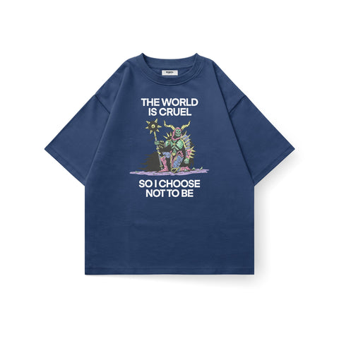 Kaihama I Choose Not To Be Oversized T-Shirt in black, featuring a bold white text print on the front, casual fit and soft fabric.