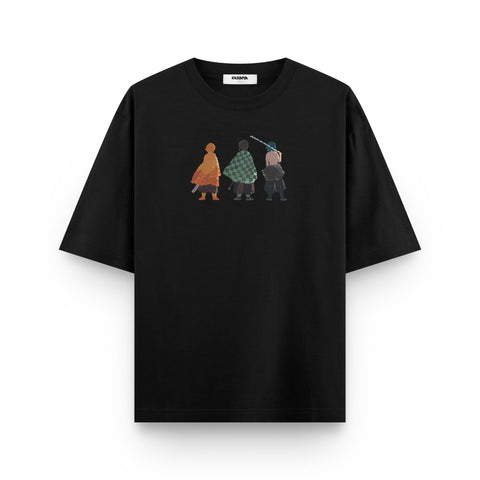 Demon Slayer Trio T-Shirt – Tanjiro, Zenitsu & Inosuke Minimalist Design | Anime Streetwear