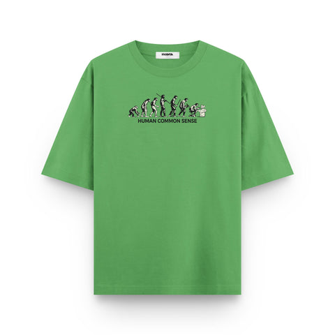 Human Common Sense – Evolution Oversized Graphic T-Shirt