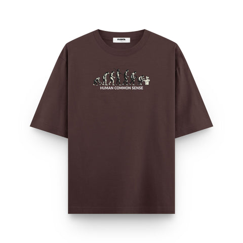 Human Common Sense – Evolution Oversized Graphic T-Shirt