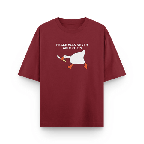 "Peace Was Never an Option" Oversized Tshirt by Kaihama - Kaihama