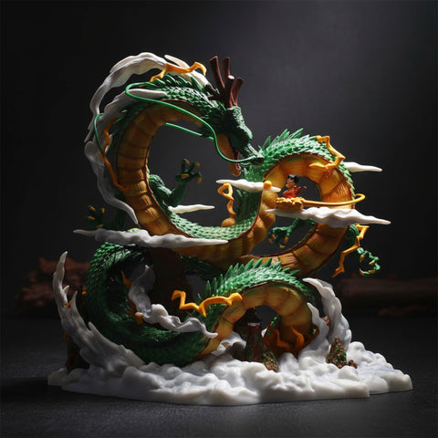 Dragon Ball Z Shenron Summoning Figurine with Kid Goku on Nimbus 25 cm