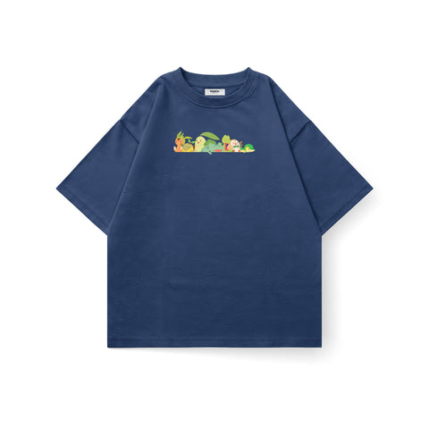 Kaihama Pokemon Grass Squad oversized T-shirt featuring a green Pokémon design on soft fabric, casual fit, perfect for fans.