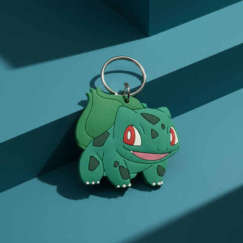 Pokémon Rubber Keychain – Pikachu / Charmander / Squirtle / Bulbasaur | Cute 3D Keychain– White | Anime Keychain