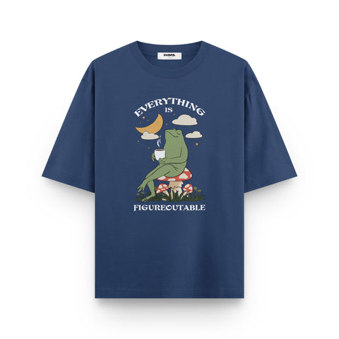 “Everything is Figureoutable” Frog Oversized T-Shirt - Kaihama