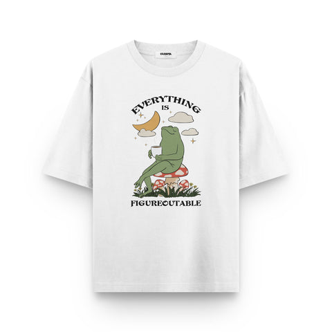 “Everything is Figureoutable” Frog Oversized T-Shirt - Kaihama