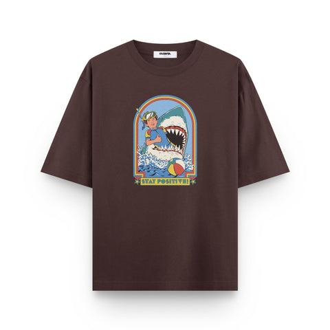 Stay Positive Tee – Oversized Graphic T-Shirt by Kaihama - Kaihama