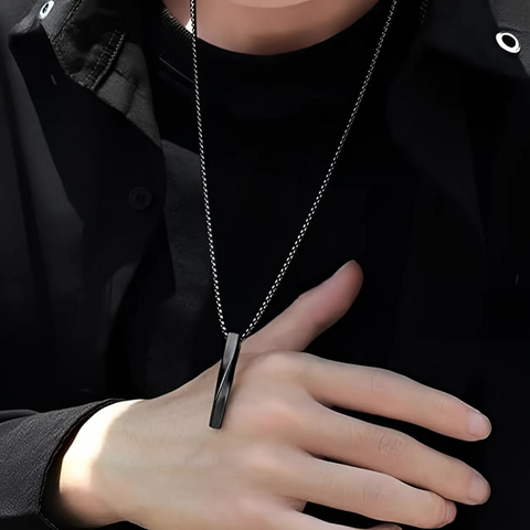 Alpha Stainless Steel Pendant Necklace for Men