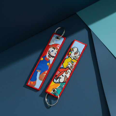 Super Mario Embroidered Keychain Tag