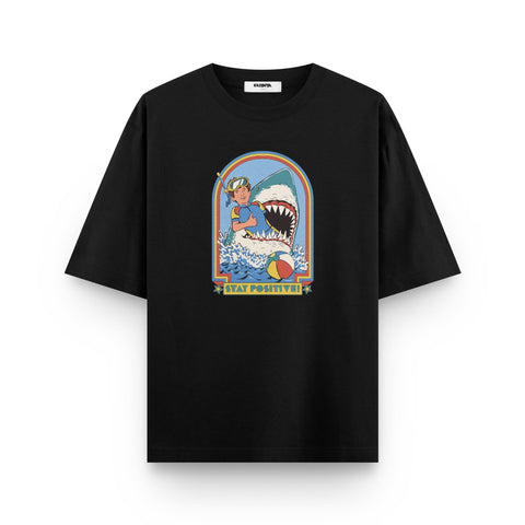 Stay Positive Tee – Oversized Graphic T-Shirt by Kaihama - Kaihama