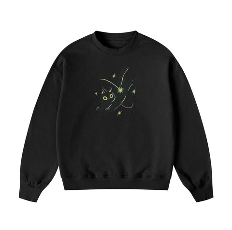 Cosmic Cat Graphic Regular Fit Sweatshirt