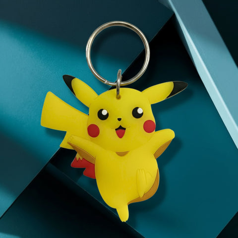 Pokémon Rubber Keychain – Pikachu / Charmander / Squirtle / Bulbasaur | Cute 3D Keychain– White | Anime Keychain
