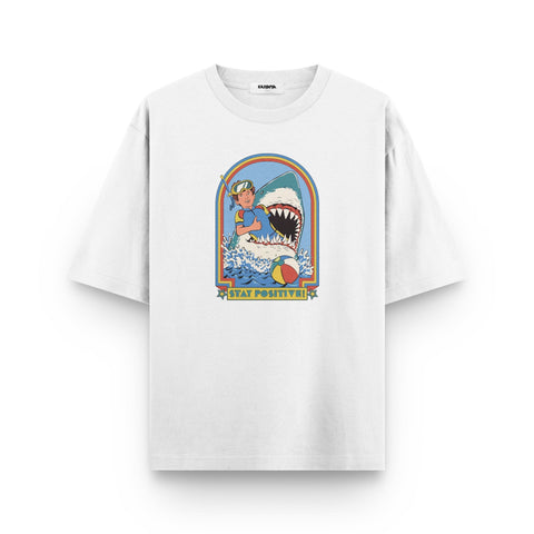 Stay Positive Tee – Oversized Graphic T-Shirt by Kaihama - Kaihama