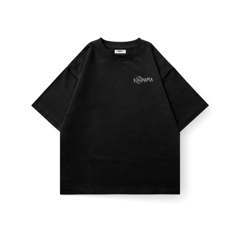 Kaihama oversized T-shirt with "I Told ChatGPT About U" text, casual fit, soft fabric, and relaxed style.