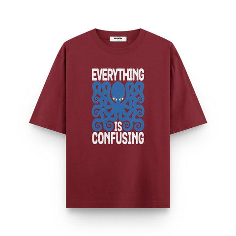 Everything Is Confusing Octopus Oversized Tee by Kaihama - Kaihama