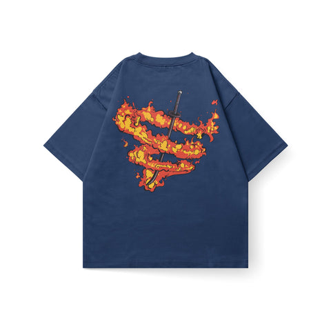 Rengoku Flame Breathing Oversized T Shirt - Kaihama