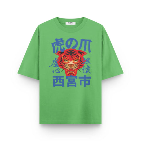 Japanese Tiger Oversized Graphic T-Shirt - Kaihama