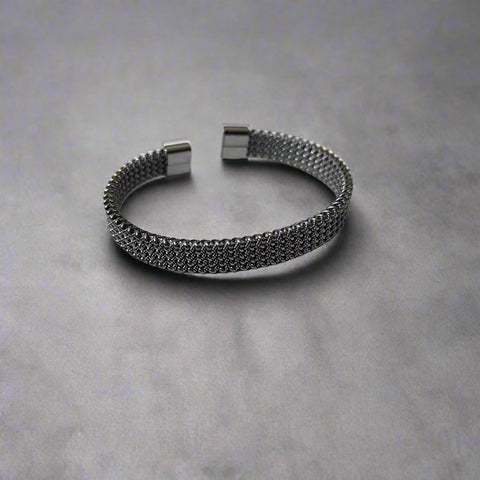 Zigzag Textured Stainless Steel Adjustable Kada