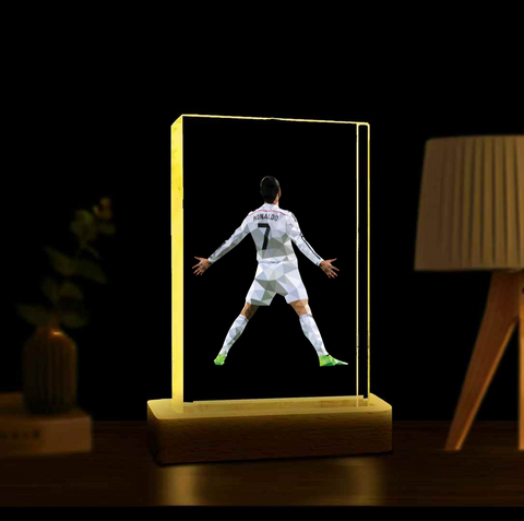 Anime LED Lamp – Gojo | Luffy | Tanjiro | Nezuko (Acrylic Light with Wooden Base)