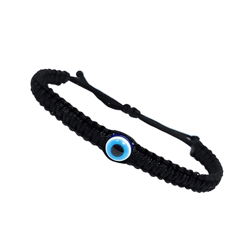 Evil Eye Charms Black Thread Adjustable Bracelet - Kaihama