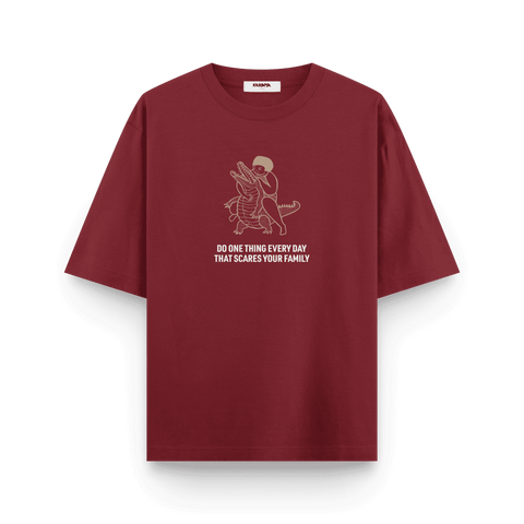 Fearless Oversized T-Shirt – Crocodile Wrestler Edition - Kaihama