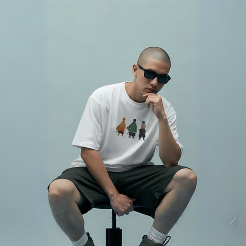 Demon Slayer Trio T-Shirt – Tanjiro, Zenitsu & Inosuke Minimalist Design | Anime Streetwear