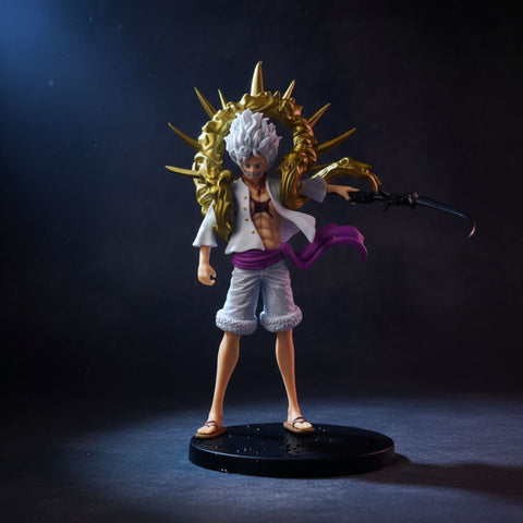 One Piece Luffy Gear 5 Sun God Nika Gold Action Figure (22cm)